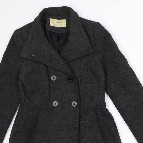 Zara Womens Grey Overcoat Coat Size XS Button