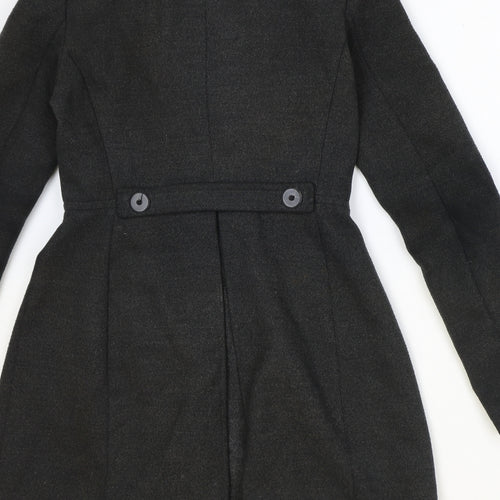 Zara Womens Grey Overcoat Coat Size XS Button
