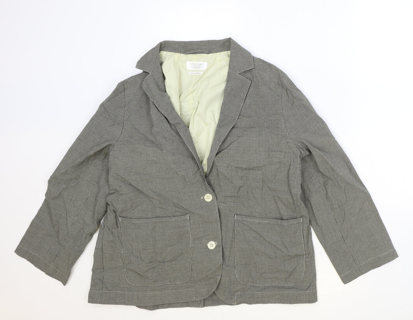 Toast Womens Brown Cotton Jacket Blazer Size 14