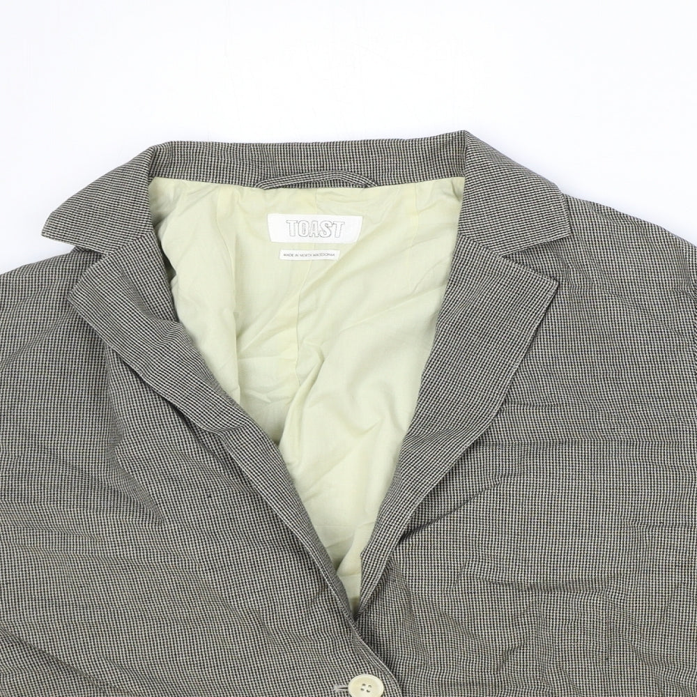 Toast Womens Brown Cotton Jacket Blazer Size 14