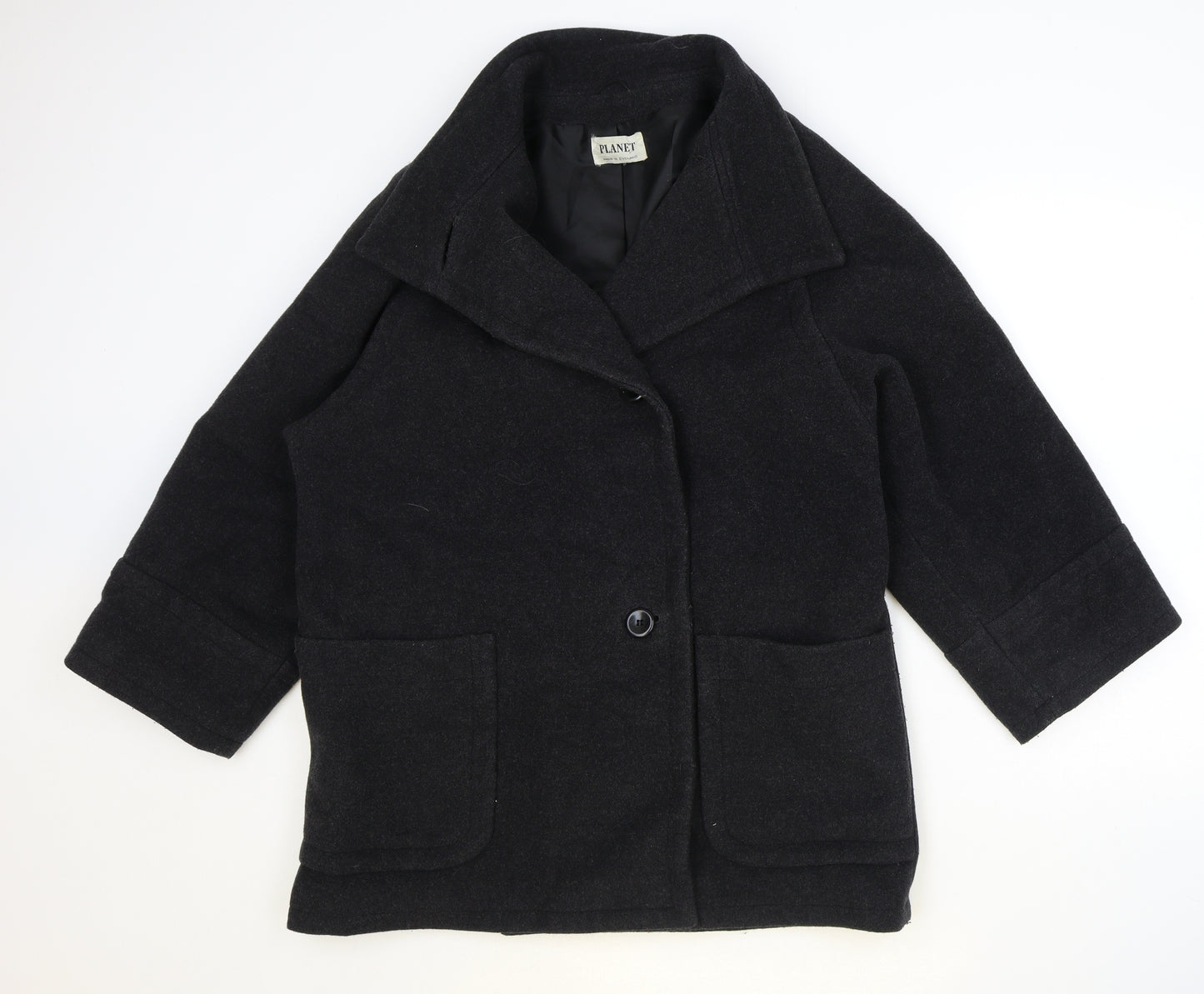Planet Womens Grey Jacket Size 14 Button