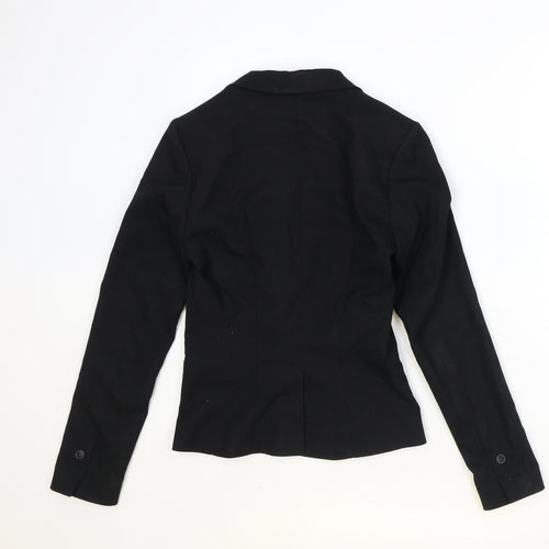 H&M Womens Black Polyester Jacket Blazer Size 6
