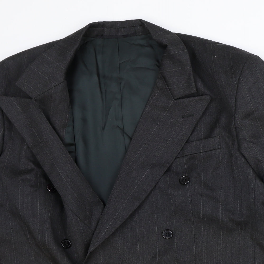 Horne Brothers Mens Green Striped Wool Jacket Suit Jacket Size 42 Regular