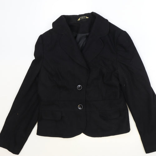 George Womens Black Polyester Jacket Blazer Size 16