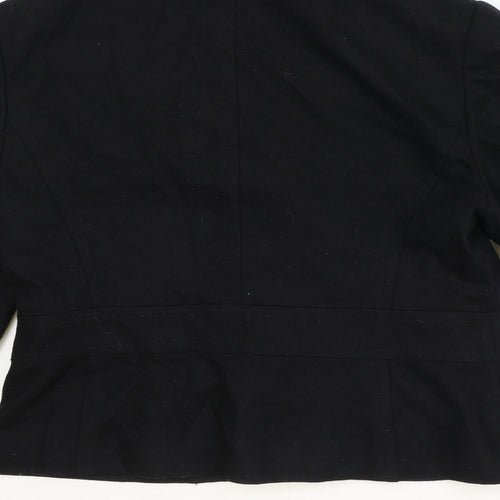 George Womens Black Polyester Jacket Blazer Size 16