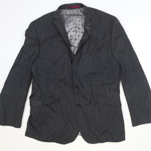 Red Herring Mens Green Striped Polyester Jacket Suit Jacket Size 46 Regular
