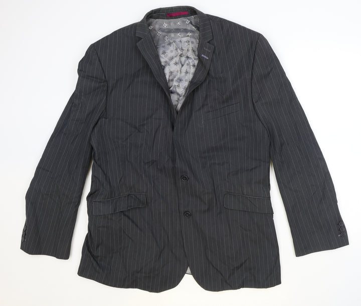 Red Herring Mens Green Striped Polyester Jacket Suit Jacket Size 46 Regular