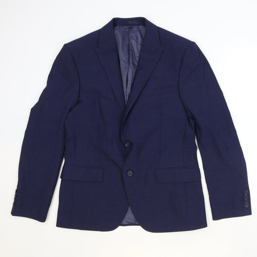 Marks and Spencer Mens Blue Polyester Jacket Suit Jacket Size 40 Regular