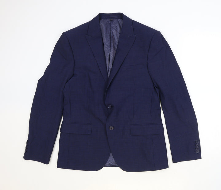 Marks and Spencer Mens Blue Polyester Jacket Suit Jacket Size 40 Regular