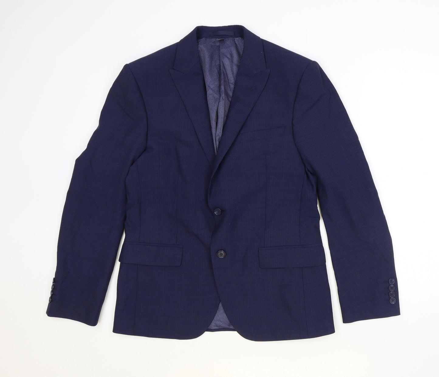 Marks and Spencer Mens Blue Polyester Jacket Suit Jacket Size 40 Regular
