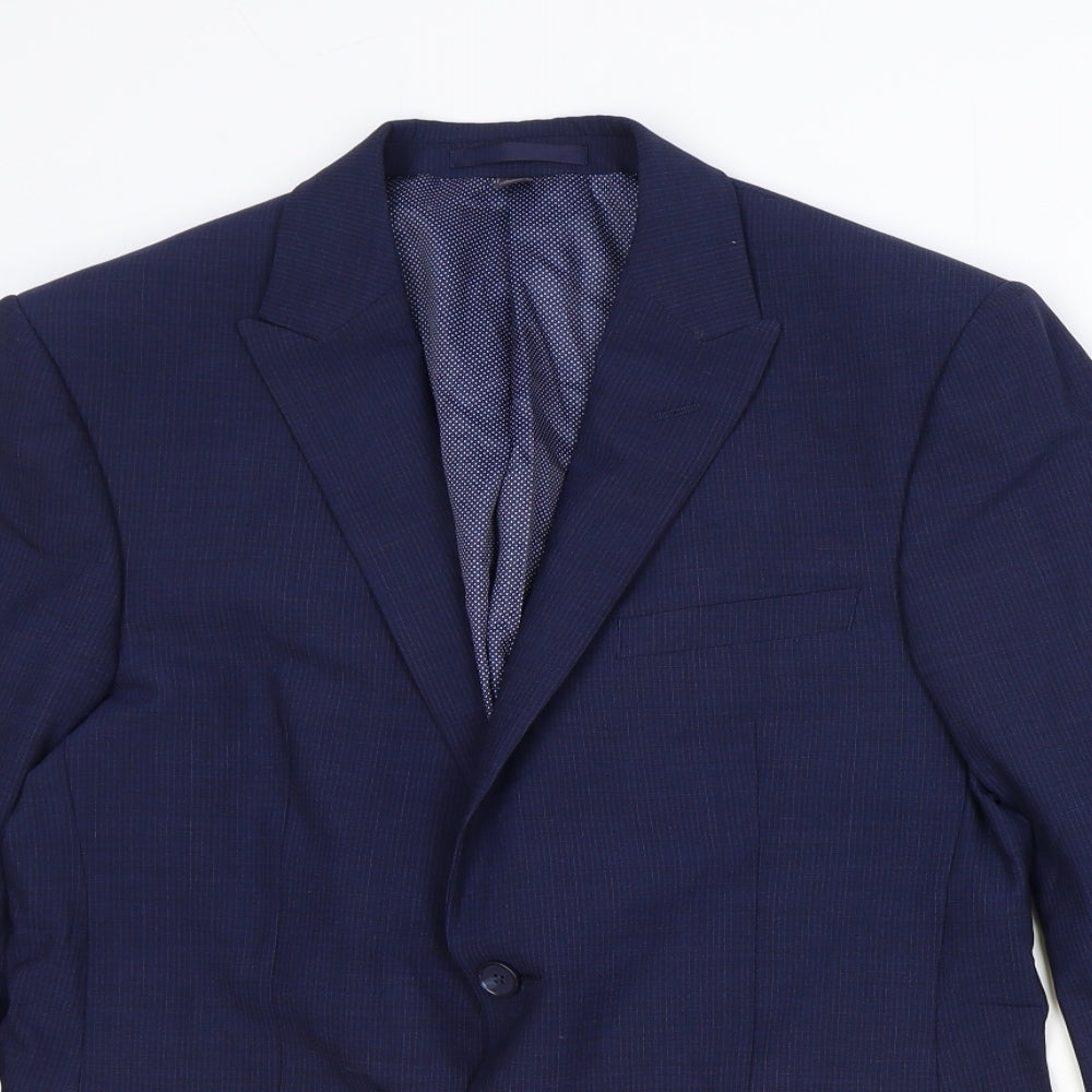 Marks and Spencer Mens Blue Polyester Jacket Suit Jacket Size 40 Regular
