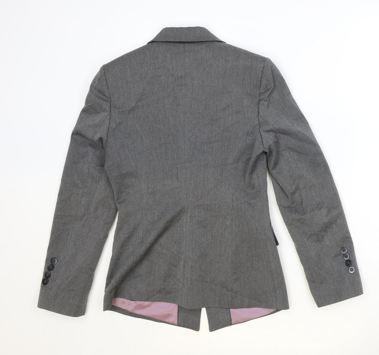 Slaters Womens Grey Polyester Jacket Blazer Size 6