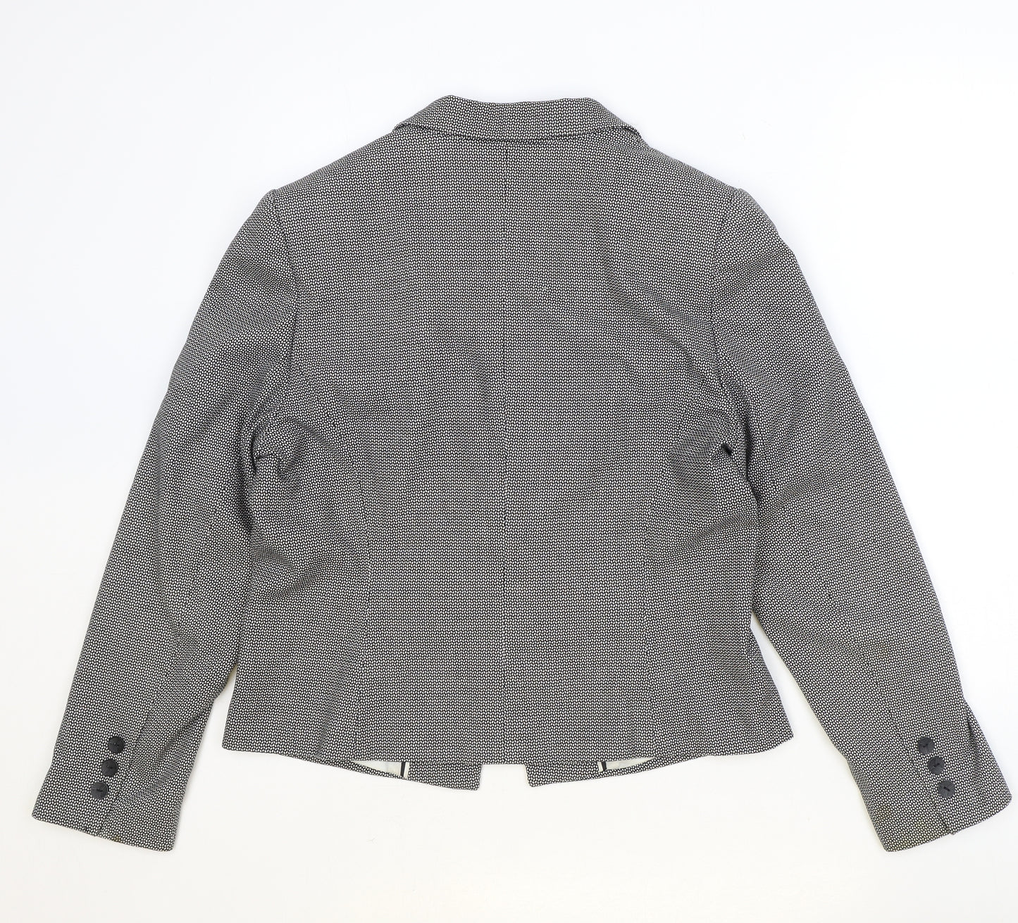 Marks and Spencer Womens Black Geometric Polyester Jacket Blazer Size 14