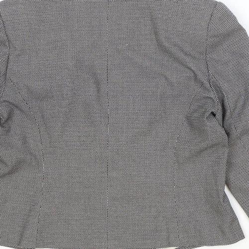 Marks and Spencer Womens Black Geometric Polyester Jacket Blazer Size 14