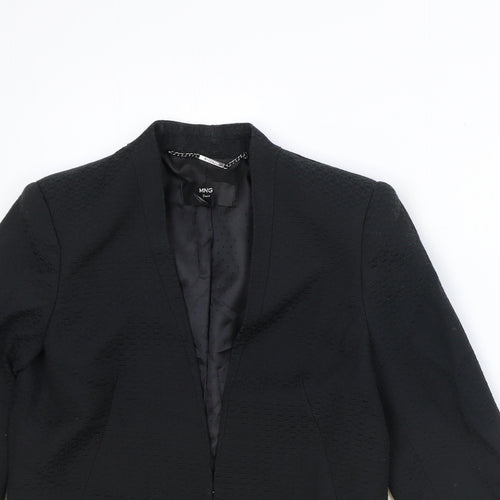 MNG Womens Black Polyester Jacket Blazer Size XS