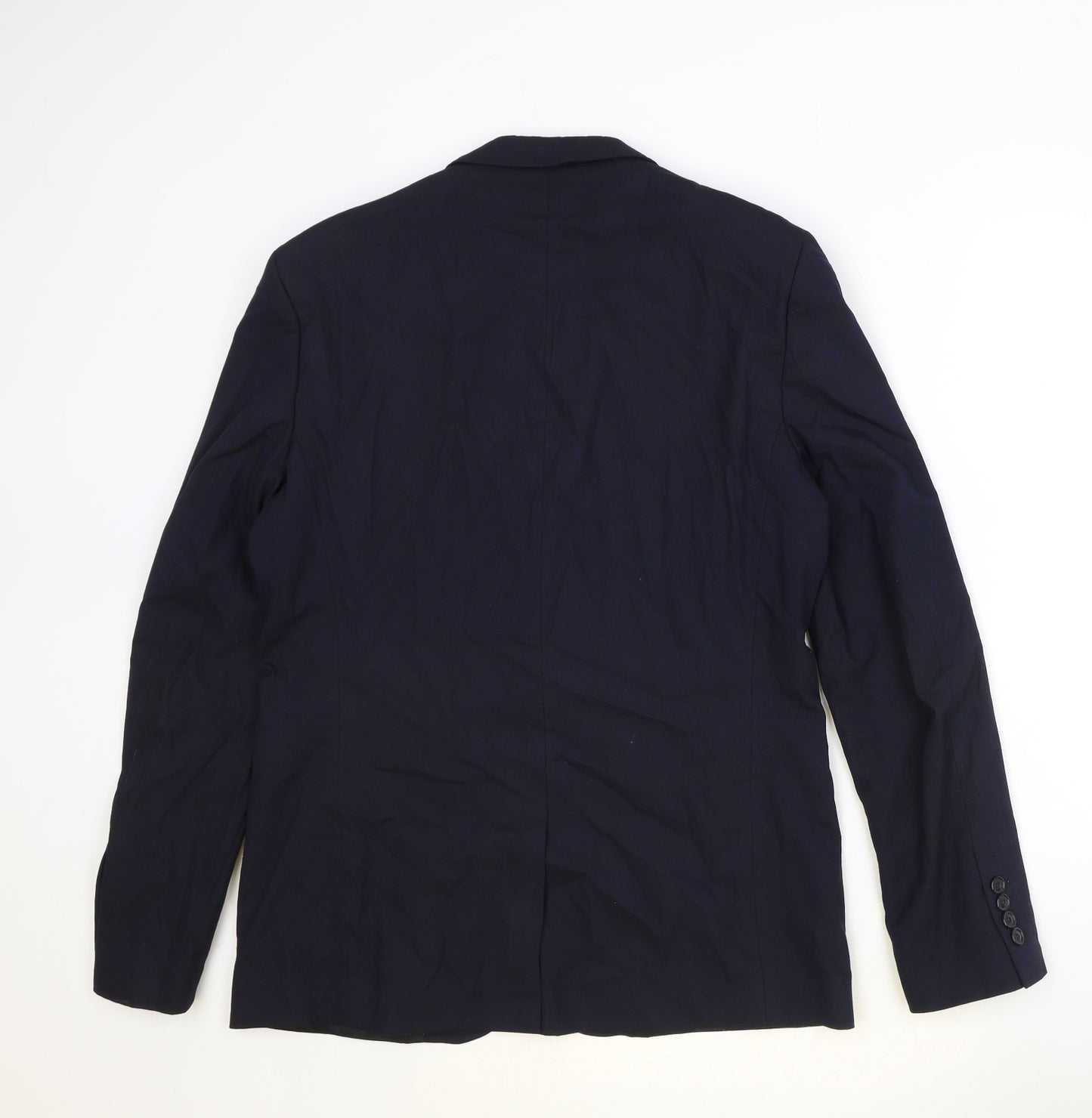 Zara Mens Blue Polyester Jacket Suit Jacket Size 42 Regular