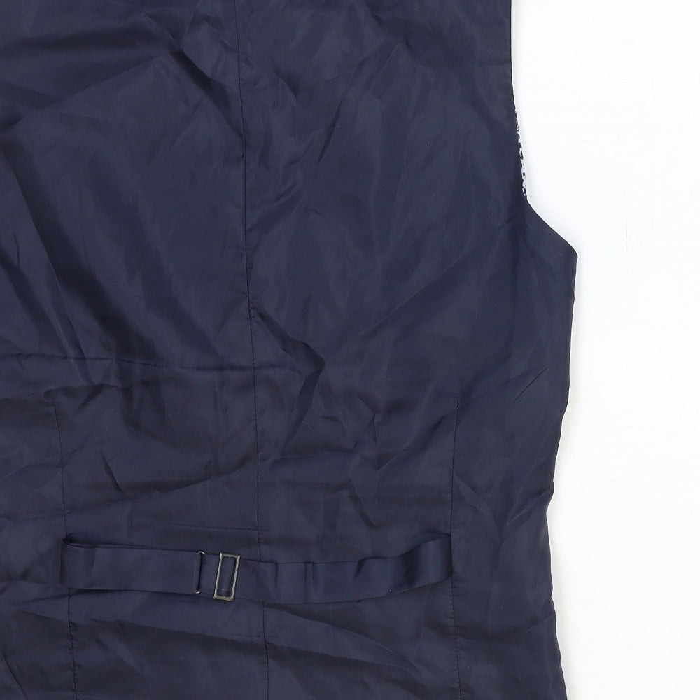 Limehaus Mens Blue Polyester Jacket Suit Waistcoat Size 36 Regular