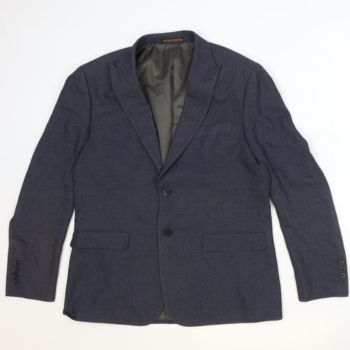 Skopes Mens Blue Polyester Jacket Suit Jacket Size 40 Regular