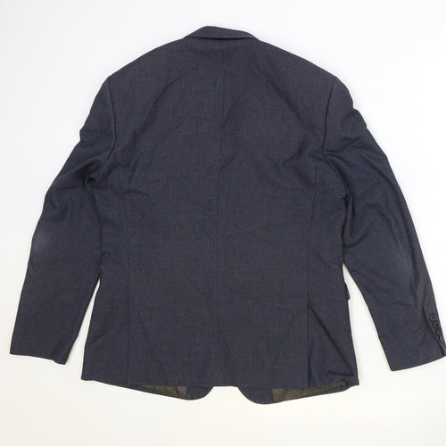 Skopes Mens Blue Polyester Jacket Suit Jacket Size 40 Regular