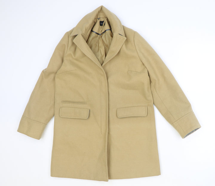 Topshop Womens Brown Overcoat Coat Size 4 Zip