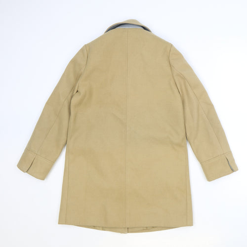 Topshop Womens Brown Overcoat Coat Size 4 Zip