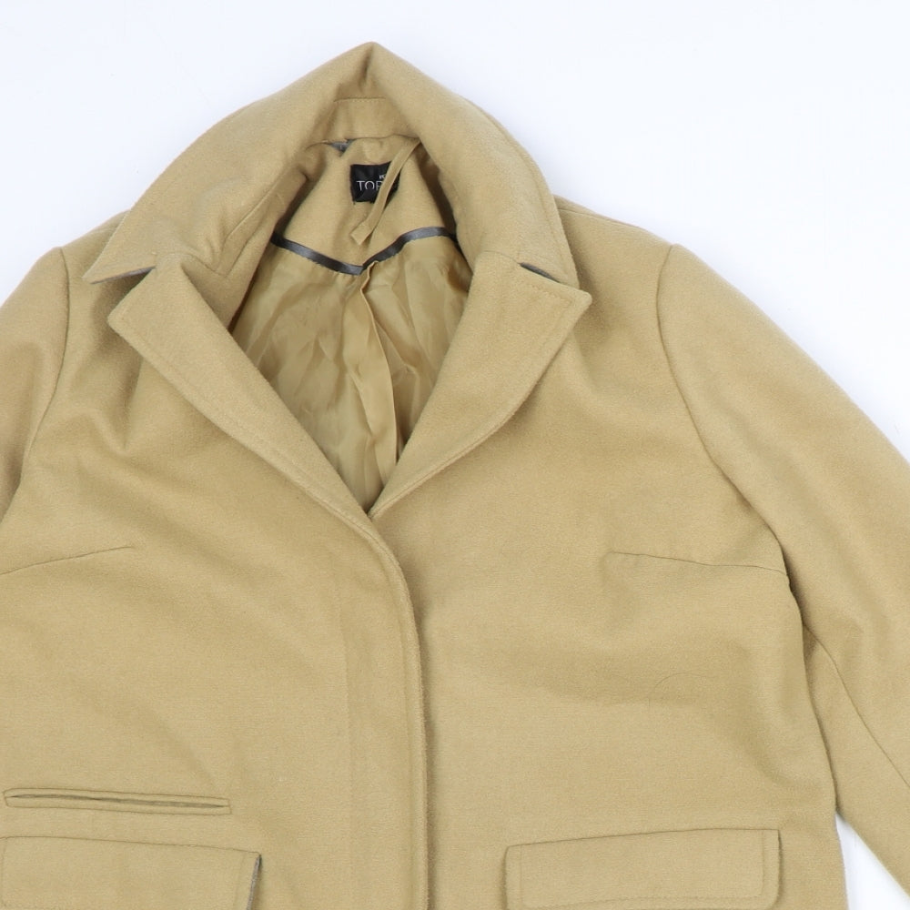 Topshop Womens Brown Overcoat Coat Size 4 Zip
