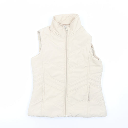 Mia Moda Womens Ivory Gilet Jacket Size S Zip