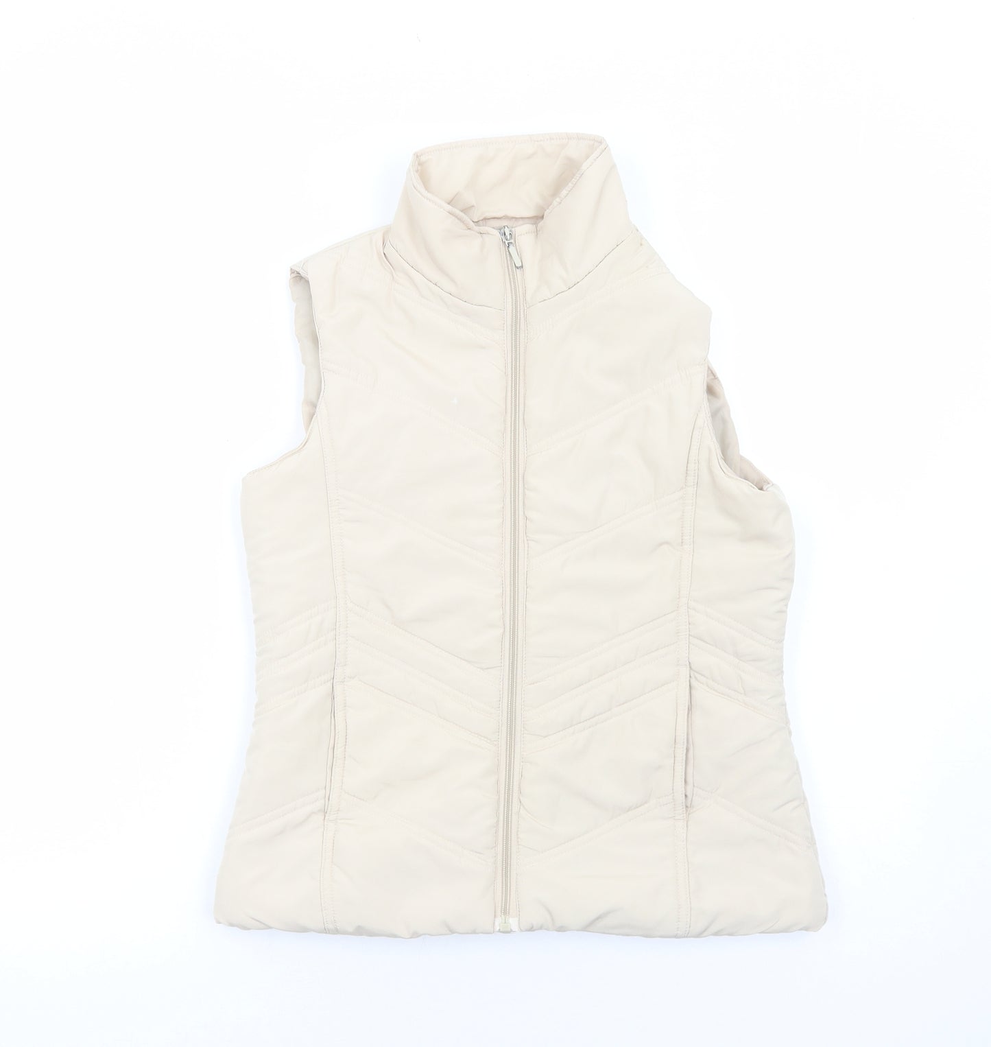 Mia Moda Womens Ivory Gilet Jacket Size S Zip