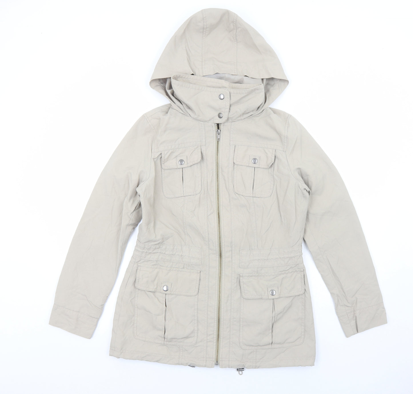 Marks and Spencer Womens Beige Pea Coat Coat Size 10 Zip