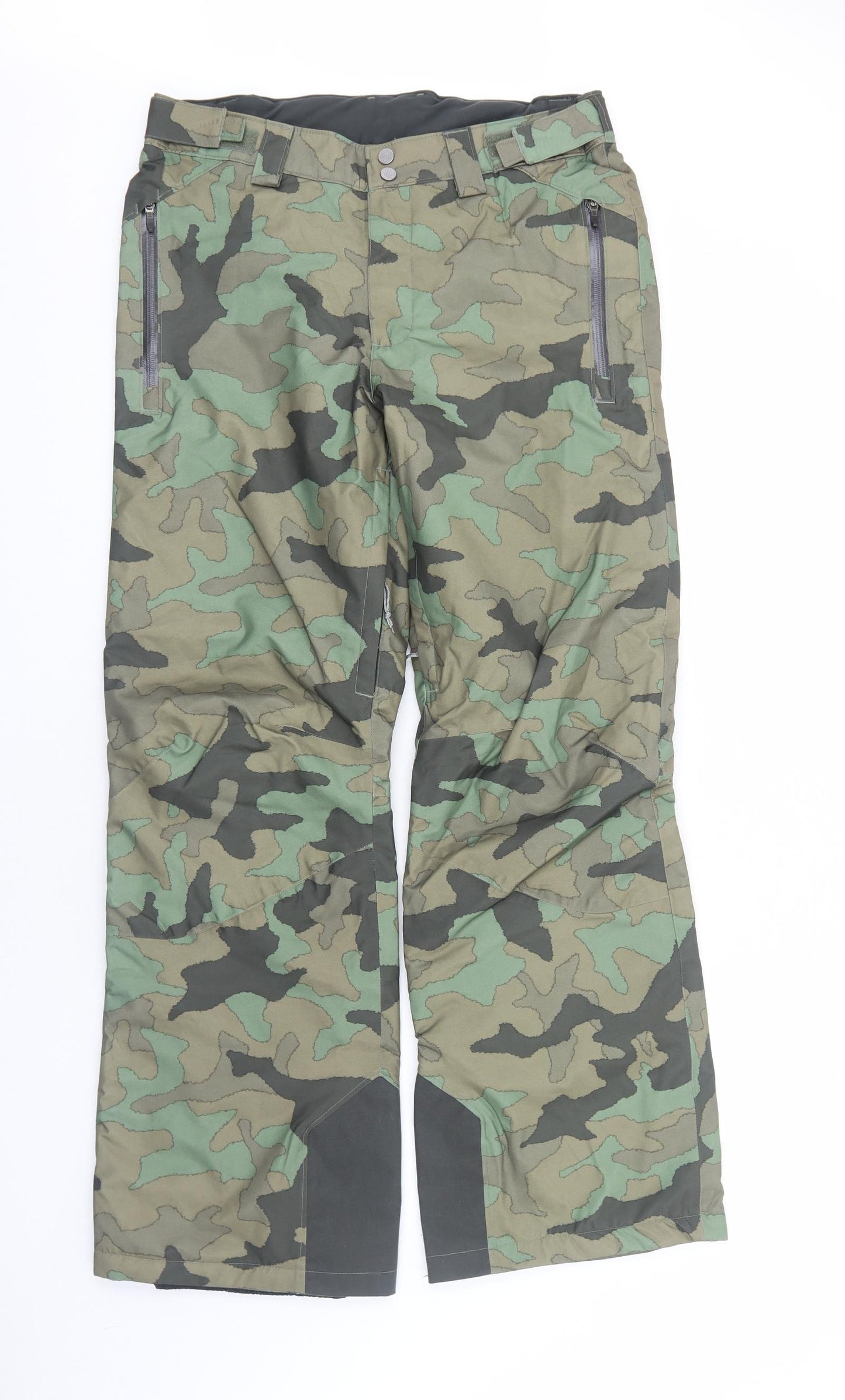 Regatta Mens Green Camouflage Polyester Trousers Size M Regular Zip