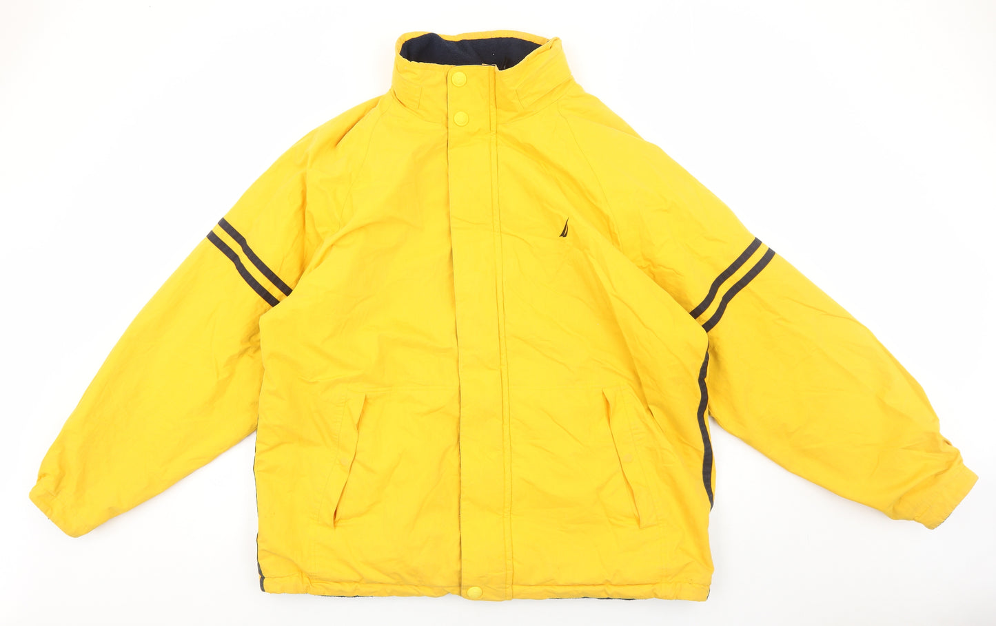 Nautica Mens Yellow Windbreaker Jacket Size XL Zip