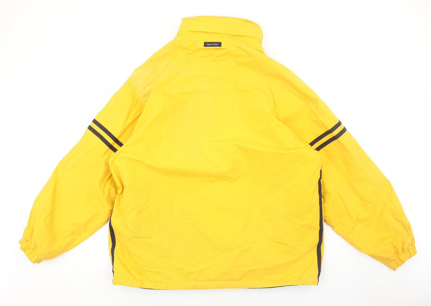 Nautica Mens Yellow Windbreaker Jacket Size XL Zip