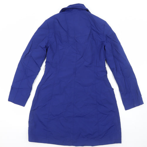 Marks and Spencer Womens Blue Trench Coat Coat Size 8 Button