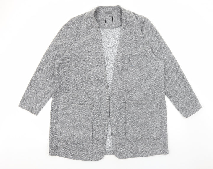 Marks and Spencer Womens Grey Overcoat Blazer Size L