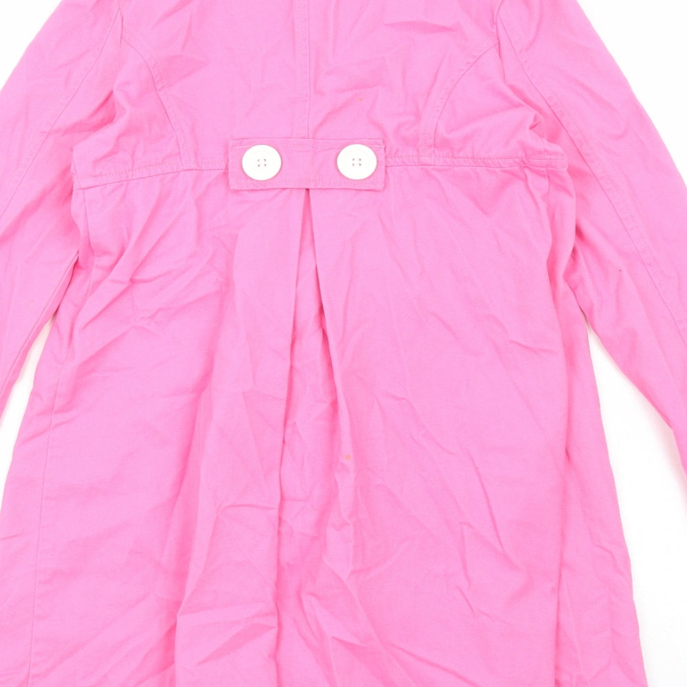 United Colors of Benetton Girls Pink Pea Coat Coat Size 11-12 Years Button