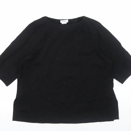 Seraphine Womens Black Viscose Basic T-Shirt Size 6 Scoop Neck