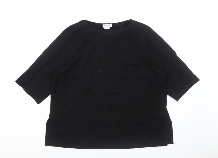 Seraphine Womens Black Viscose Basic T-Shirt Size 6 Scoop Neck