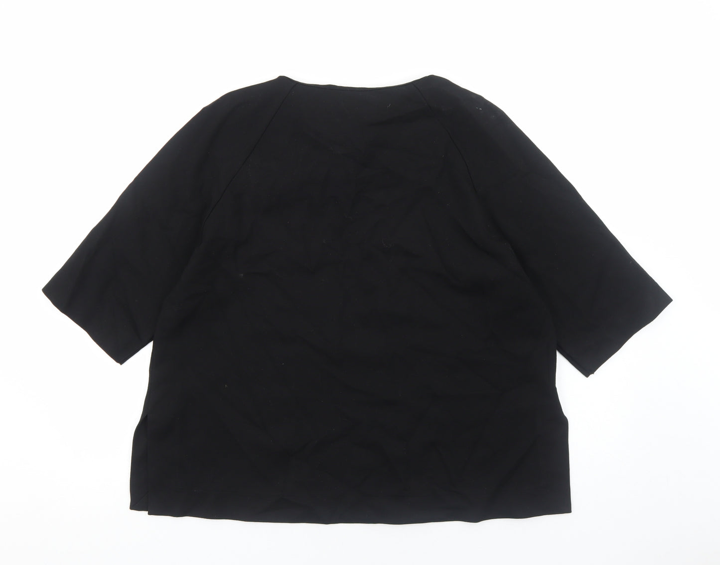 Seraphine Womens Black Viscose Basic T-Shirt Size 6 Scoop Neck
