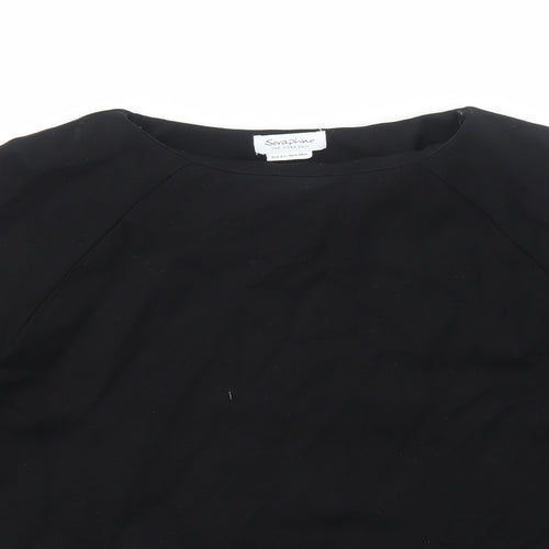 Seraphine Womens Black Viscose Basic T-Shirt Size 6 Scoop Neck