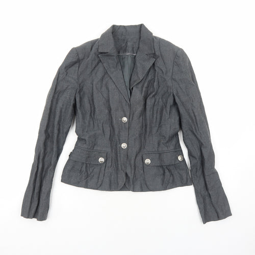 Just B Womens Grey Jacket Blazer Size S Button