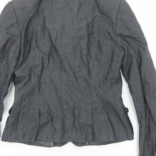 Just B Womens Grey Jacket Blazer Size S Button
