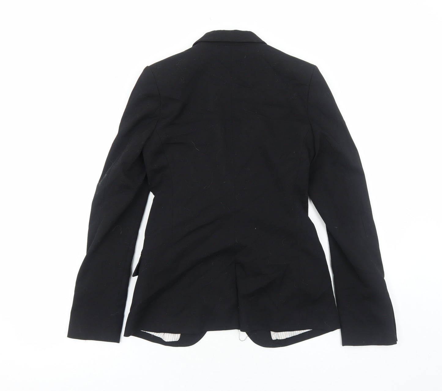 H&M Womens Black Polyester Jacket Blazer Size 6