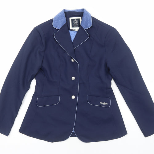 Requisite Womens Blue Polyester Jacket Blazer Size 10