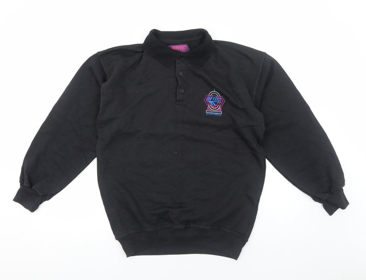 Hi-Tec Mens Black Cotton Pullover Sweatshirt Size S - Polo