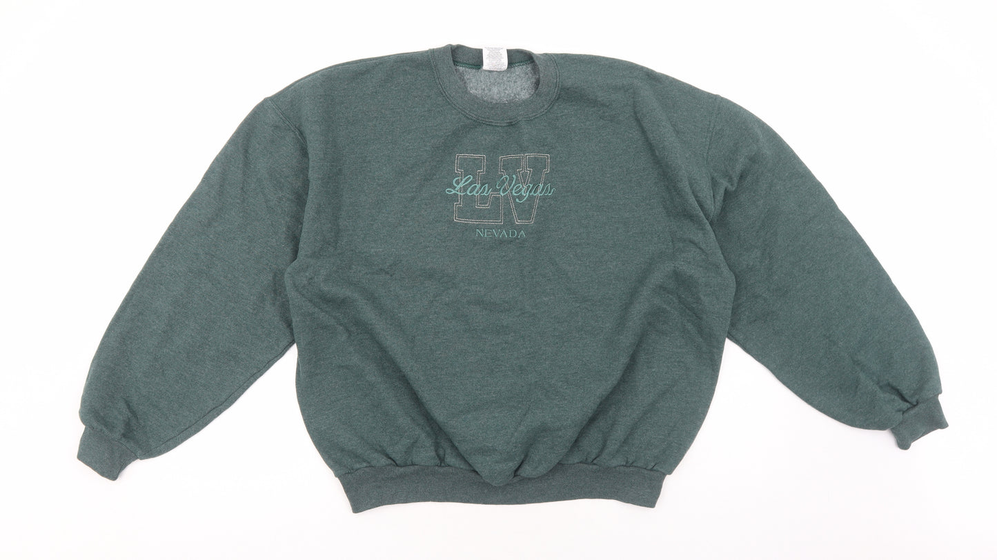 JERZEES Womens Green Cotton Pullover Sweatshirt Size XL Pullover - Las Vegas