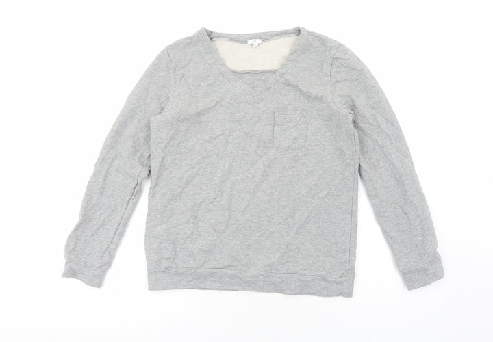 La Redoute Womens Grey Cotton Pullover Sweatshirt Size 10 Pullover