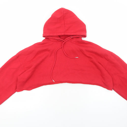 Rising Womens Red Cotton Pullover Hoodie Size L Pullover