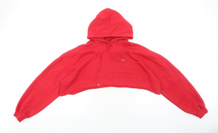 Rising Womens Red Cotton Pullover Hoodie Size L Pullover
