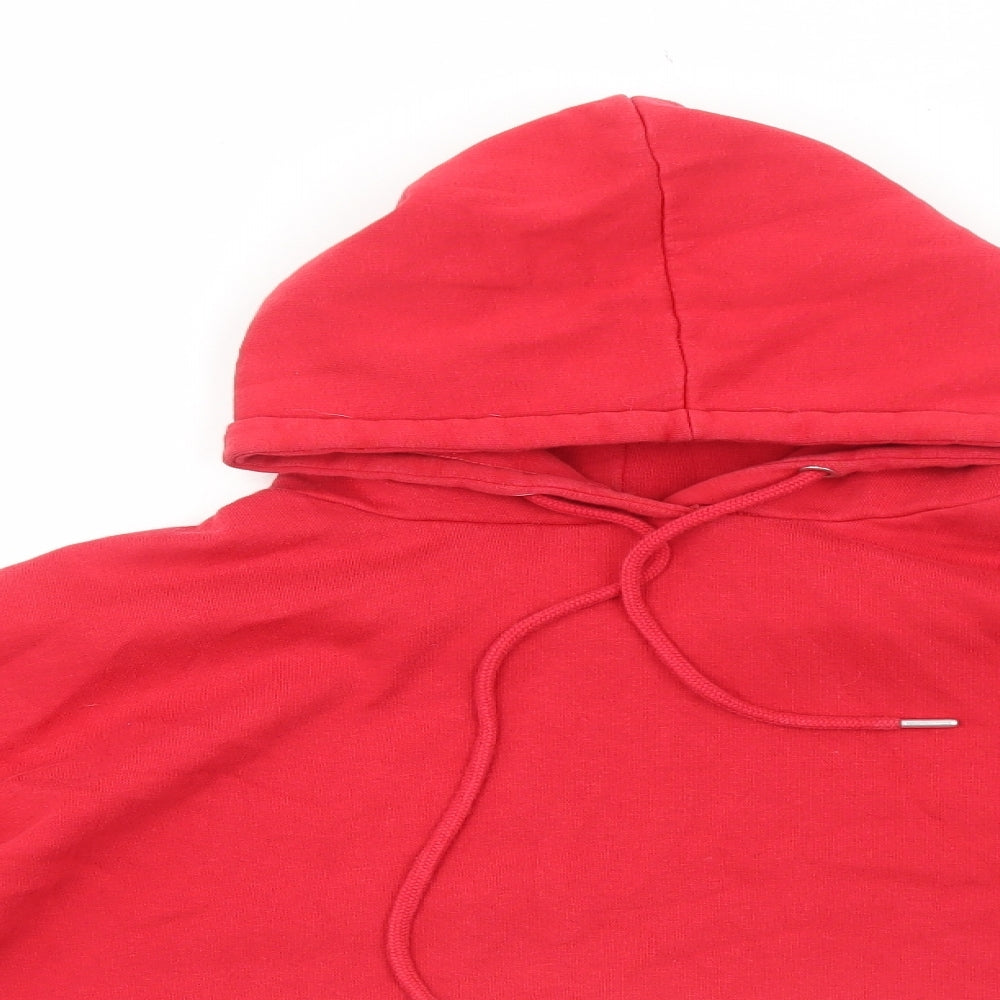 Rising Womens Red Cotton Pullover Hoodie Size L Pullover