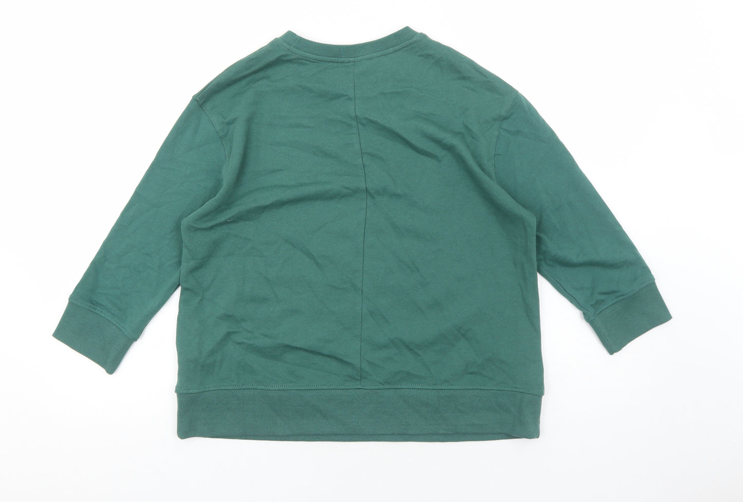Zara Womens Green Cotton Pullover Sweatshirt Size S Pullover